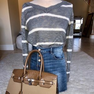 Striped V-Neck Sweater
